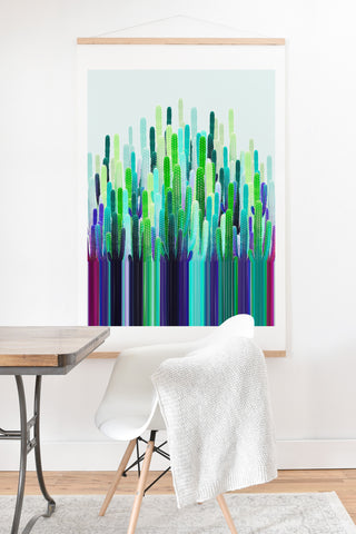 Iveta Abolina Cacti Stripe Art Print And Hanger