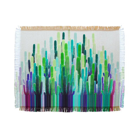 Iveta Abolina Cacti Stripe Throw Blanket