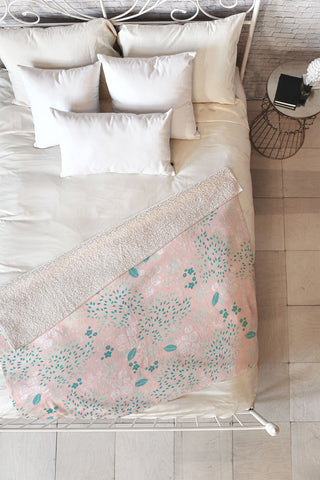 Iveta Abolina Camellia Garden III Fleece Throw Blanket