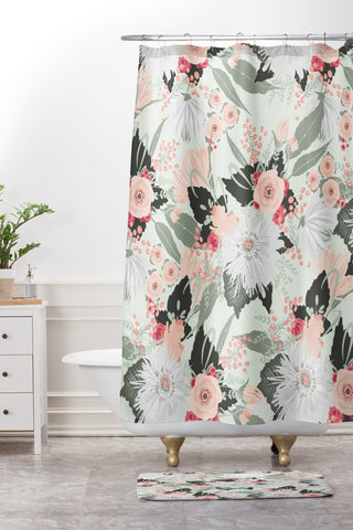 Iveta Abolina Carmella Creme Shower Curtain And Mat