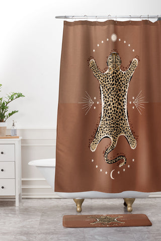 Iveta Abolina Celestial Cheetah Shower Curtain And Mat
