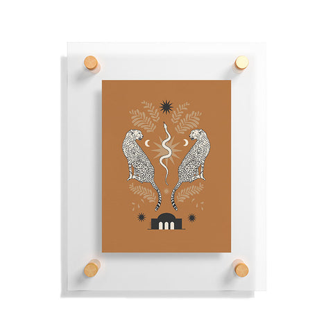 Iveta Abolina Celestial Cheetah Sisters Floating Acrylic Print