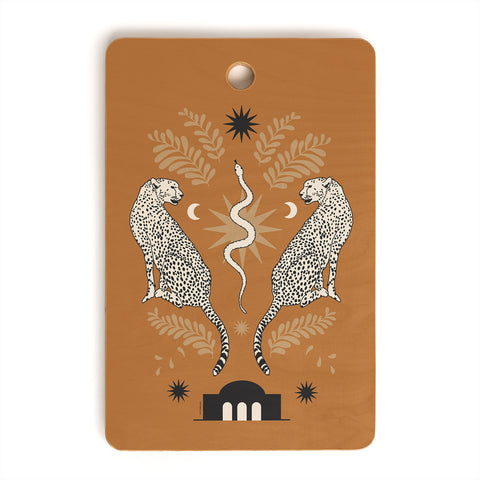 Iveta Abolina Celestial Cheetah Sisters Cutting Board Rectangle