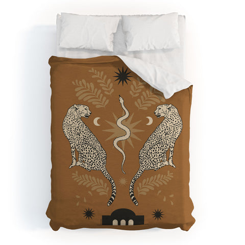 Iveta Abolina Celestial Cheetah Sisters Duvet Cover