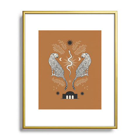 Iveta Abolina Celestial Cheetah Sisters Metal Framed Art Print