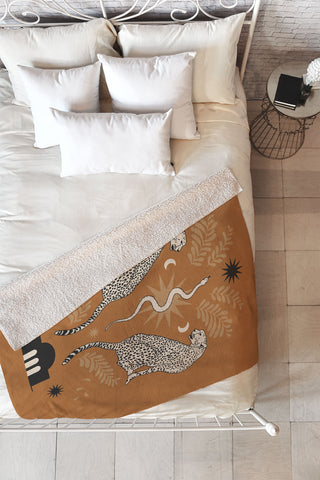 Iveta Abolina Celestial Cheetah Sisters Fleece Throw Blanket