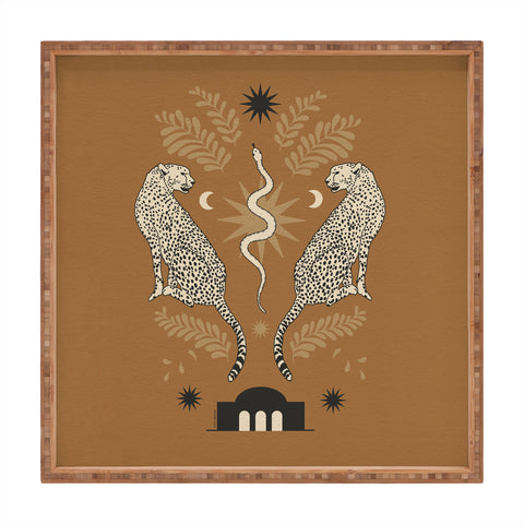 Iveta Abolina Celestial Cheetah Sisters Square Tray