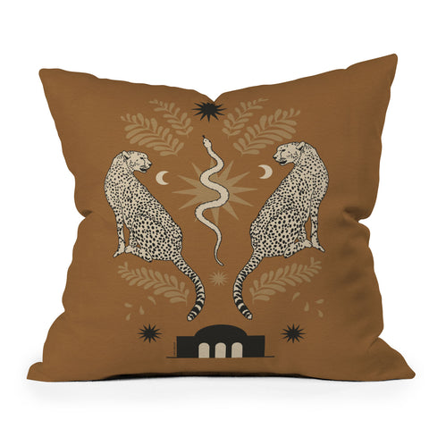 Iveta Abolina Celestial Cheetah Sisters Throw Pillow