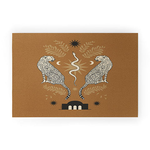 Iveta Abolina Celestial Cheetah Sisters Welcome Mat