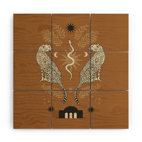 Iveta Abolina Celestial Cheetah Sisters Wood Wall Mural