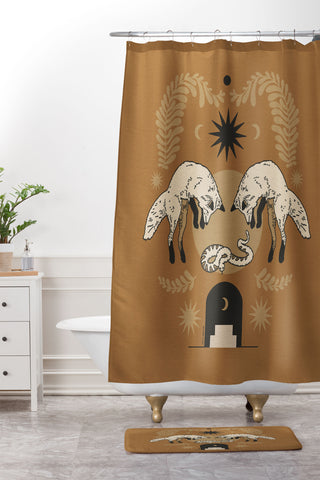 Iveta Abolina Celestial Fox Sisters Shower Curtain And Mat