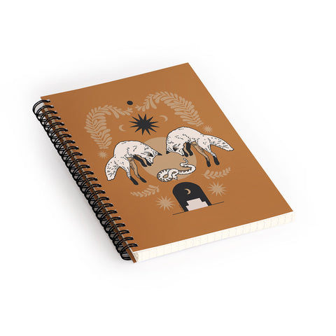 Iveta Abolina Celestial Fox Sisters Spiral Notebook