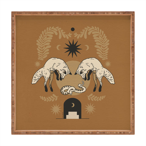 Iveta Abolina Celestial Fox Sisters Square Tray