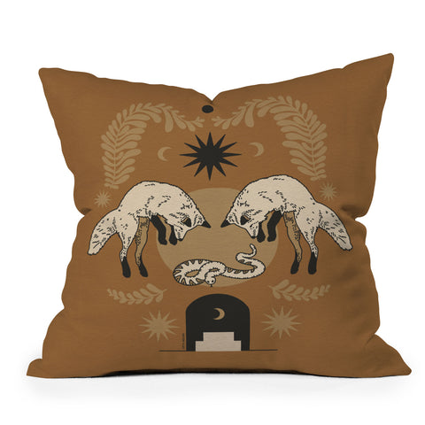 Iveta Abolina Celestial Fox Sisters Throw Pillow