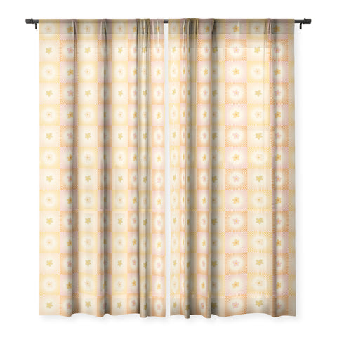 Iveta Abolina Cheerful Sun Check Sheer Window Curtain