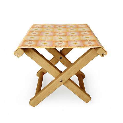 Iveta Abolina Cheerful Sun Check Folding Stool