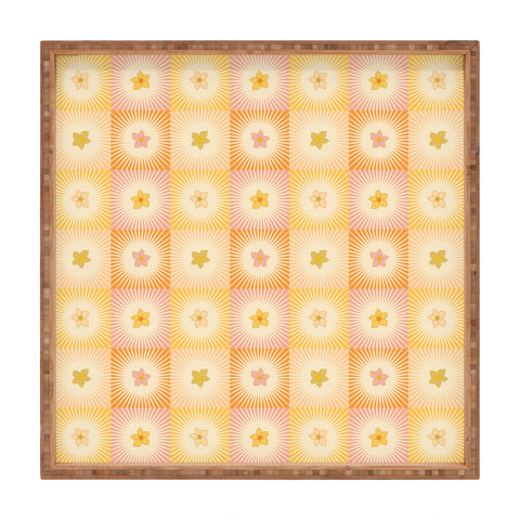 Iveta Abolina Cheerful Sun Check Square Tray