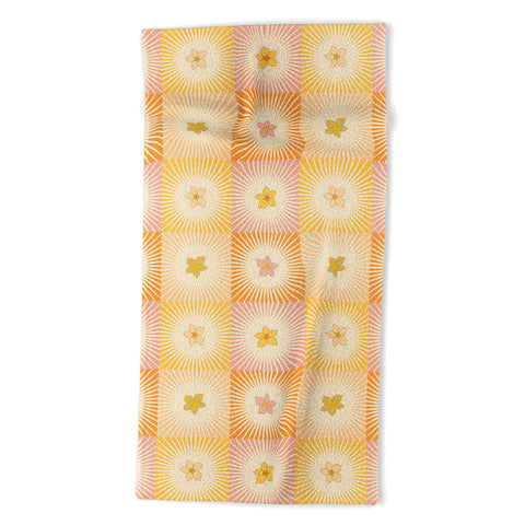 Iveta Abolina Cheerful Sun Check Beach Towel