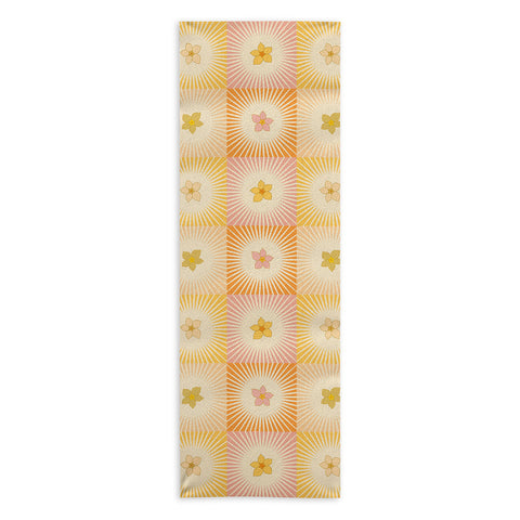 Iveta Abolina Cheerful Sun Check Yoga Towel