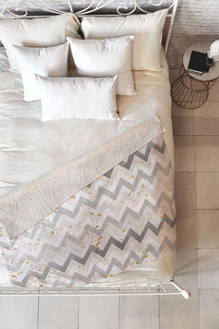 Iveta Abolina Chevron Confetti Fleece Throw Blanket