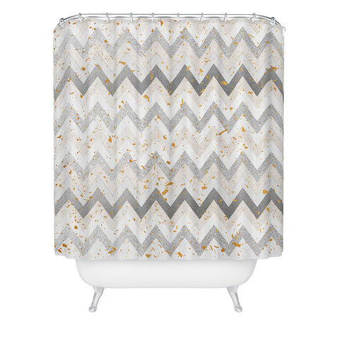 Iveta Abolina Chevron Confetti Shower Curtain