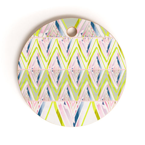 Iveta Abolina Chevron Glitch Cutting Board Round