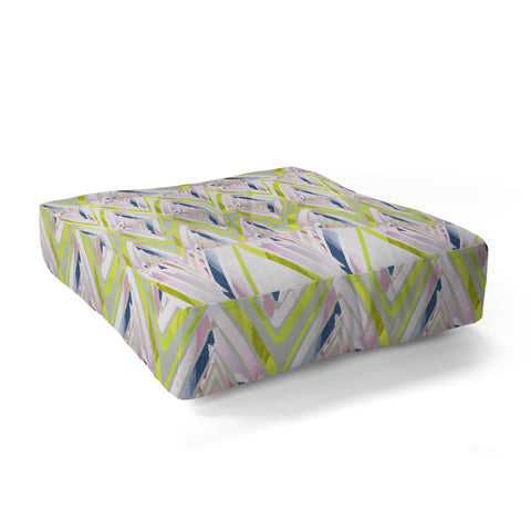 Iveta Abolina Chevron Glitch Floor Pillow Square