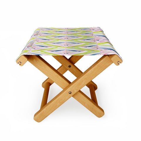 Iveta Abolina Chevron Glitch Folding Stool