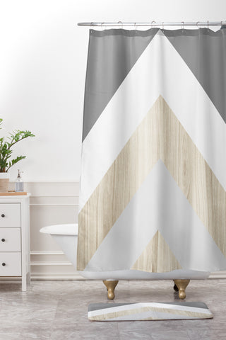 Iveta Abolina Chevron Peak Shower Curtain And Mat