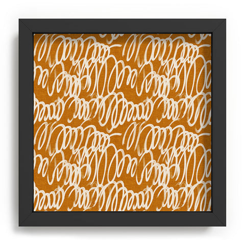 Iveta Abolina Chunky Squiggle Caramel Linen Recessed Framing Square