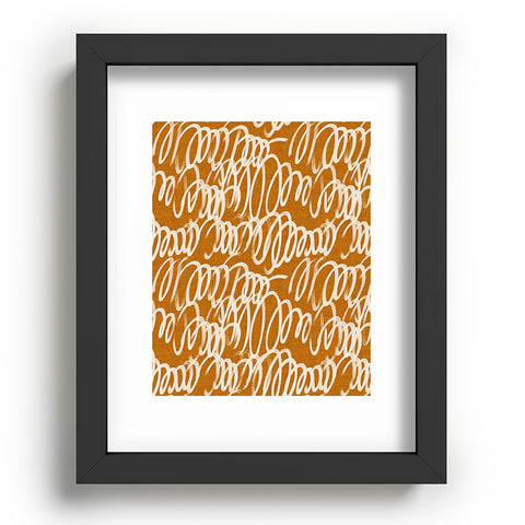 Iveta Abolina Chunky Squiggle Caramel Linen Recessed Framing Rectangle