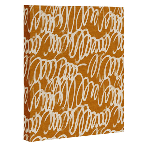 Iveta Abolina Chunky Squiggle Caramel Linen Art Canvas