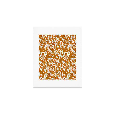 Iveta Abolina Chunky Squiggle Caramel Linen Art Print