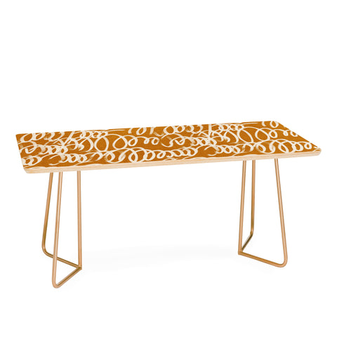 Iveta Abolina Chunky Squiggle Caramel Linen Coffee Table