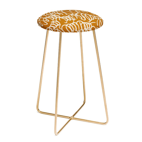 Iveta Abolina Chunky Squiggle Caramel Linen Counter Stool