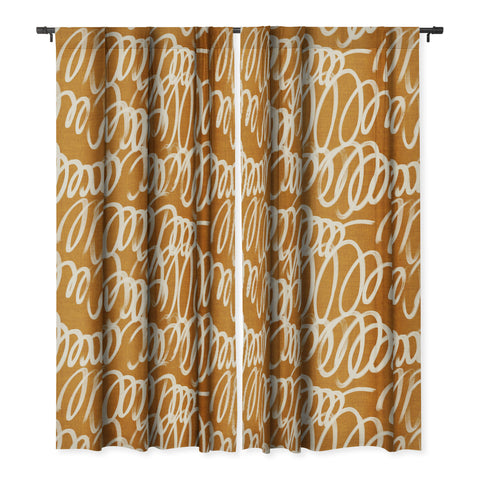 Iveta Abolina Chunky Squiggle Caramel Linen Blackout Non Repeat