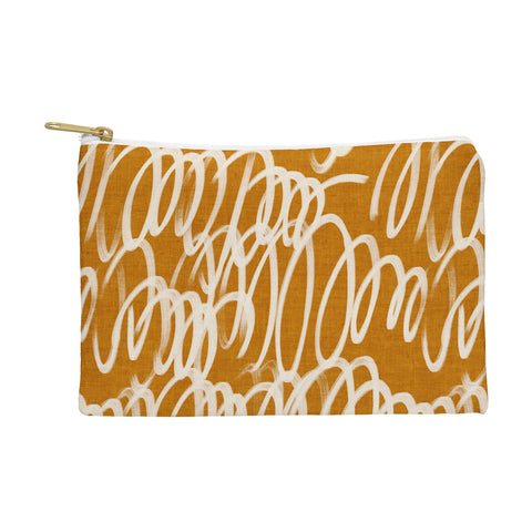 Iveta Abolina Chunky Squiggle Caramel Linen Pouch