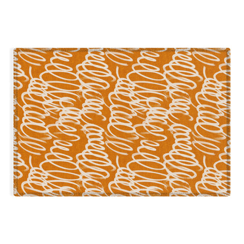 Iveta Abolina Chunky Squiggle Caramel Linen Outdoor Rug