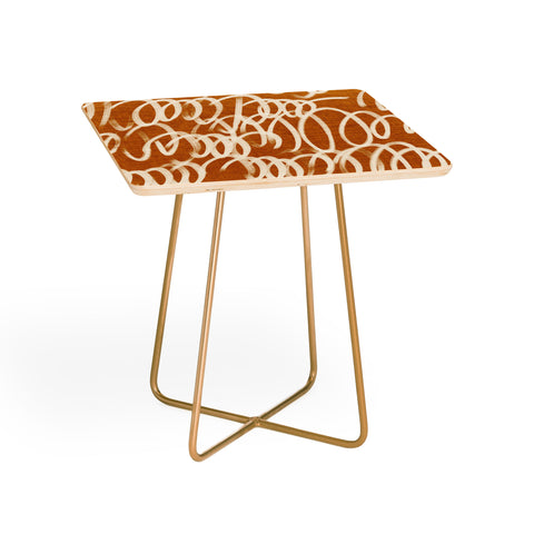 Iveta Abolina Chunky Squiggle Caramel Linen Side Table