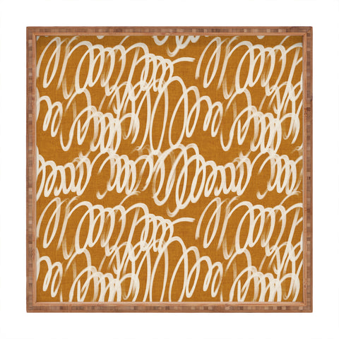 Iveta Abolina Chunky Squiggle Caramel Linen Square Tray