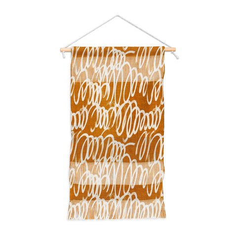 Iveta Abolina Chunky Squiggle Caramel Linen Wall Hanging Portrait