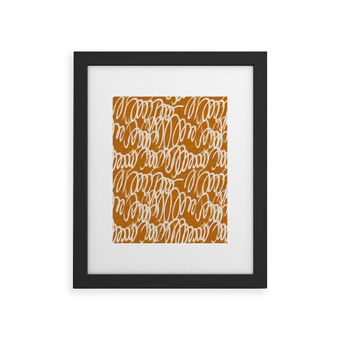 Iveta Abolina Chunky Squiggle Caramel Linen Framed Art Print