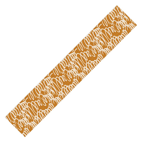 Iveta Abolina Chunky Squiggle Caramel Linen Table Runner