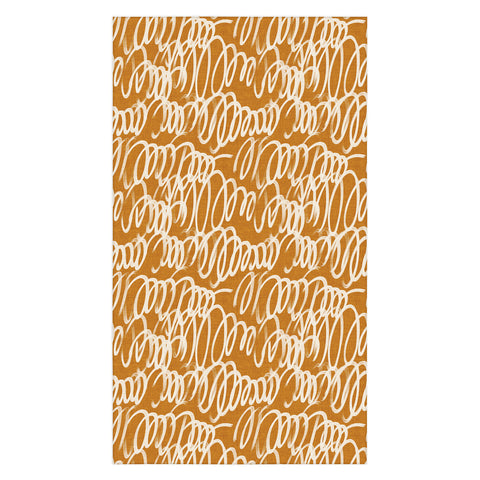 Iveta Abolina Chunky Squiggle Caramel Linen Tablecloth