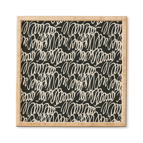Iveta Abolina Chunky Squiggle Coal Black Framed Wall Art