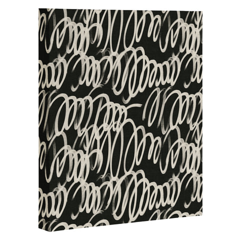 Iveta Abolina Chunky Squiggle Coal Black Art Canvas