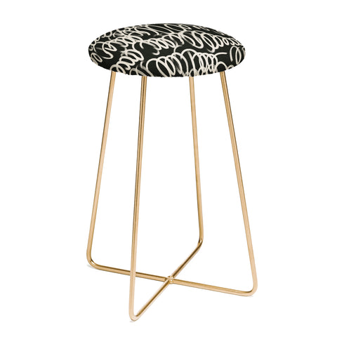 Iveta Abolina Chunky Squiggle Coal Black Counter Stool