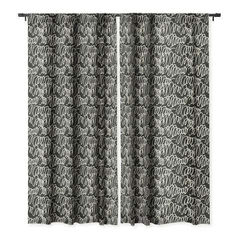 Iveta Abolina Chunky Squiggle Coal Black Blackout Window Curtain