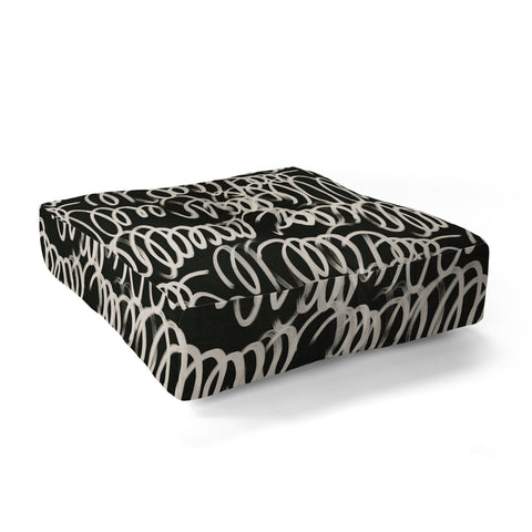 Iveta Abolina Chunky Squiggle Coal Black Floor Pillow Square