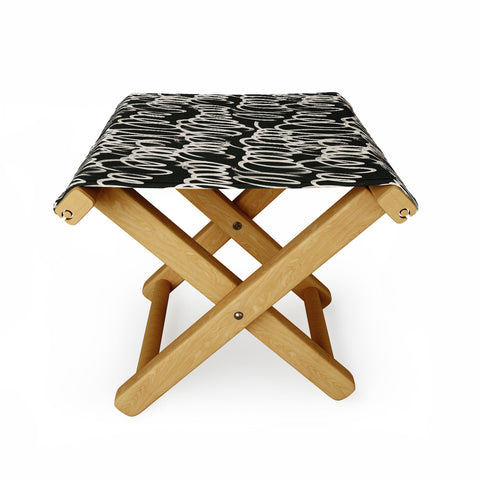 Iveta Abolina Chunky Squiggle Coal Black Folding Stool